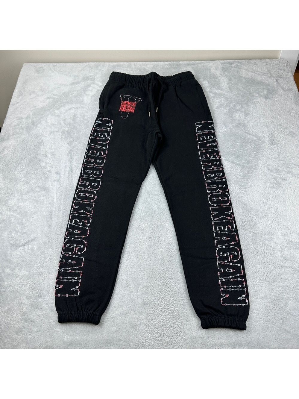 Vlone x Never Broke Again Black Sweatpants Men's Small 100% Cotton